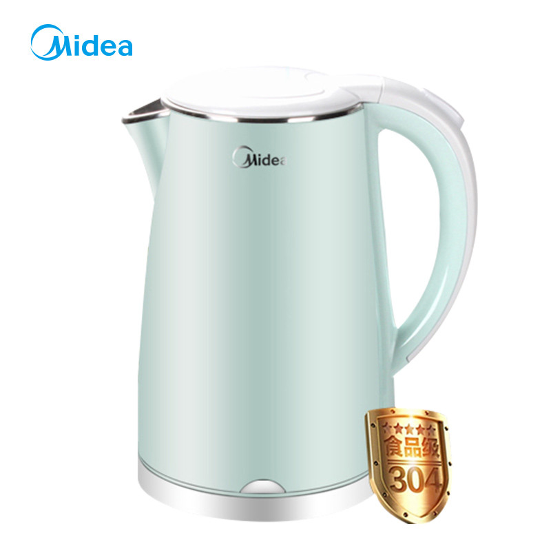 美的（Midea） 电水壶 热水壶 烧水壶304不锈钢1.7L容量 防干烧HJ1705a