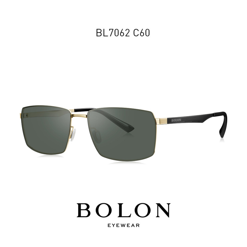 BOLON暴龙2019新款方形金属太阳镜潮流男墨镜时尚潮开车眼镜BL7062 C60灰绿色