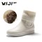 WIJI冬季雪地靴女2018新款时尚潮流休闲青春纯色气质个性保暖女靴_1 白色 39