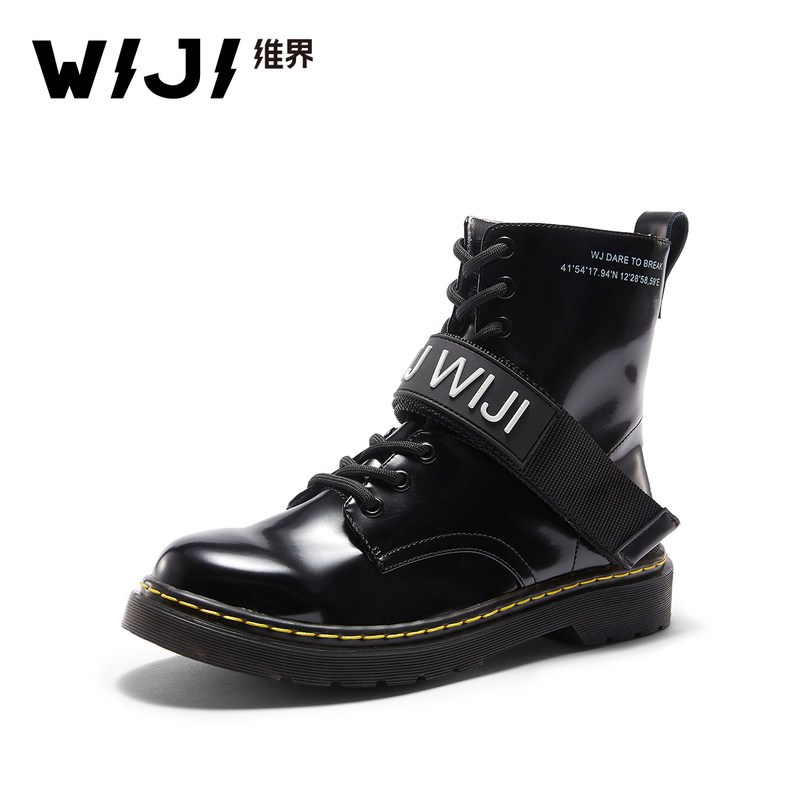 WIJI冬季新款时尚潮流休闲高帮鞋个性魅力气质青春欧美街头风女鞋_1 37 黑色