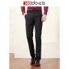 红豆男装 男士西裤商务休闲舒适有型纯色西裤长款 S5黑色 35