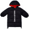 婴姿坊男童棉衣冬装中长款棉服儿童棉袄外套中大童韩版潮衣 黑色 90cm