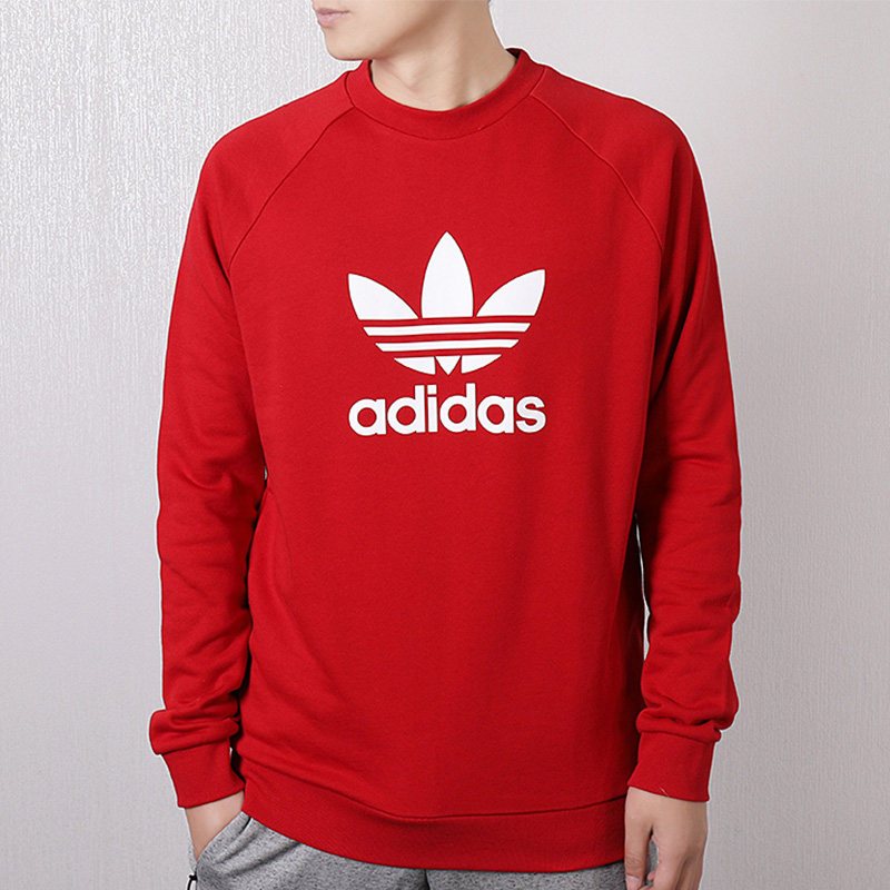 阿迪达斯三叶男装2019春季新款运动服圆领卫衣休闲套头衫DX3615 L DX3615