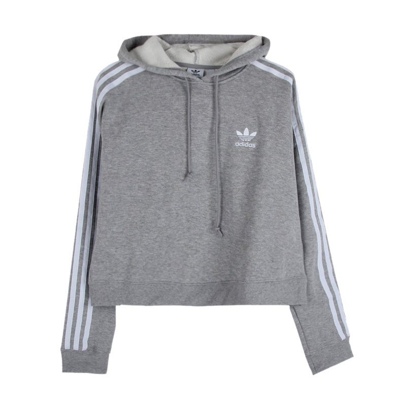 阿迪达斯三叶女子套头衫新款宽松舒适运动休闲连帽卫衣DH4245 S DH4245