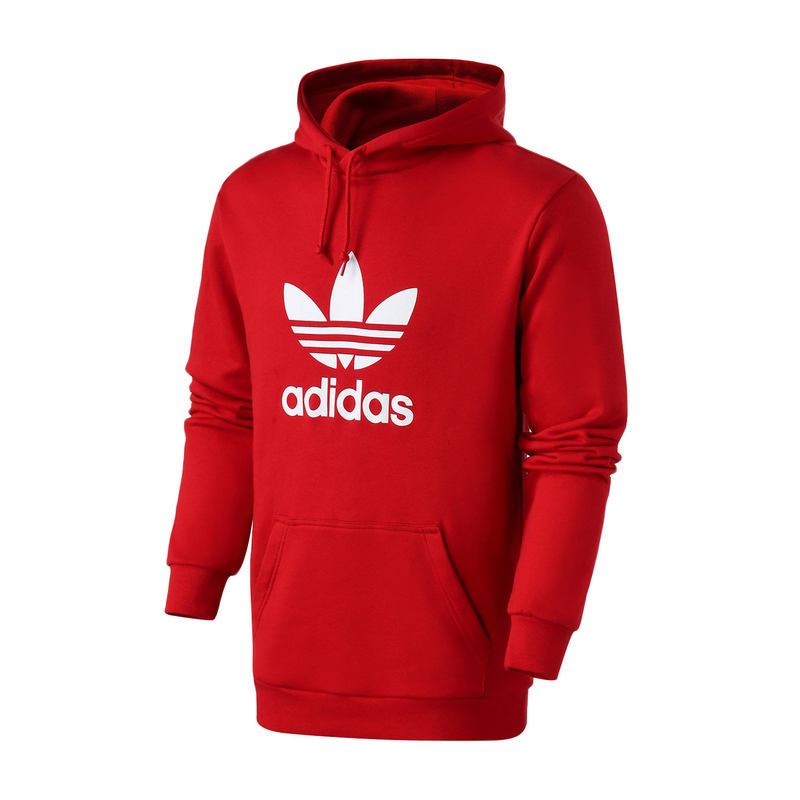 adidas阿迪达斯三叶男装2019新款男运动休闲红色卫衣DX3614 S DX3614/单层毛圈