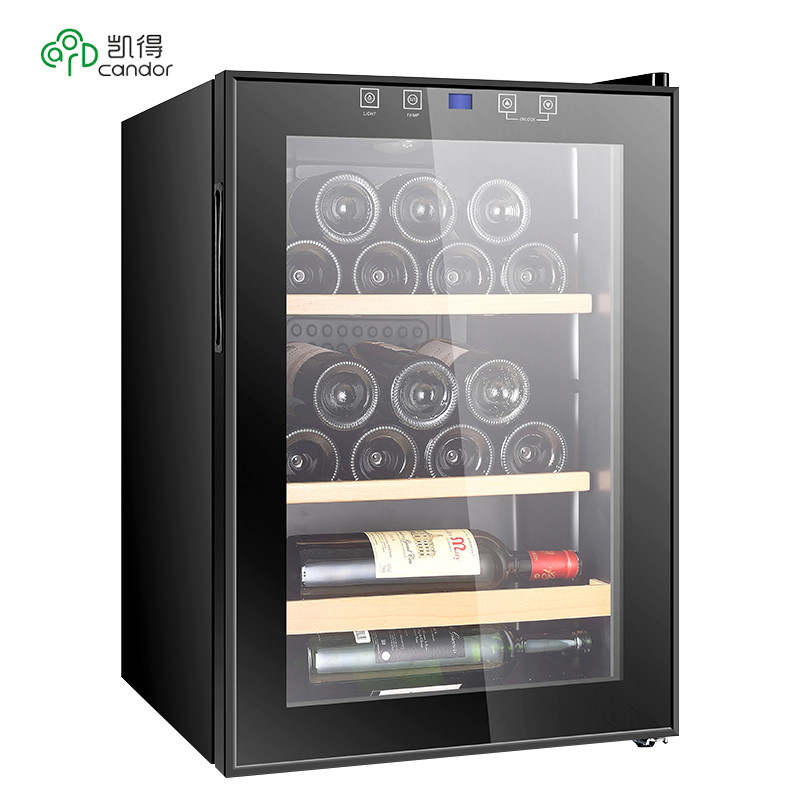 candor/凯得 JC-62E 压缩机恒温红酒柜 榉木层架双层玻璃 家用冰吧 茶叶柜 19瓶 62L