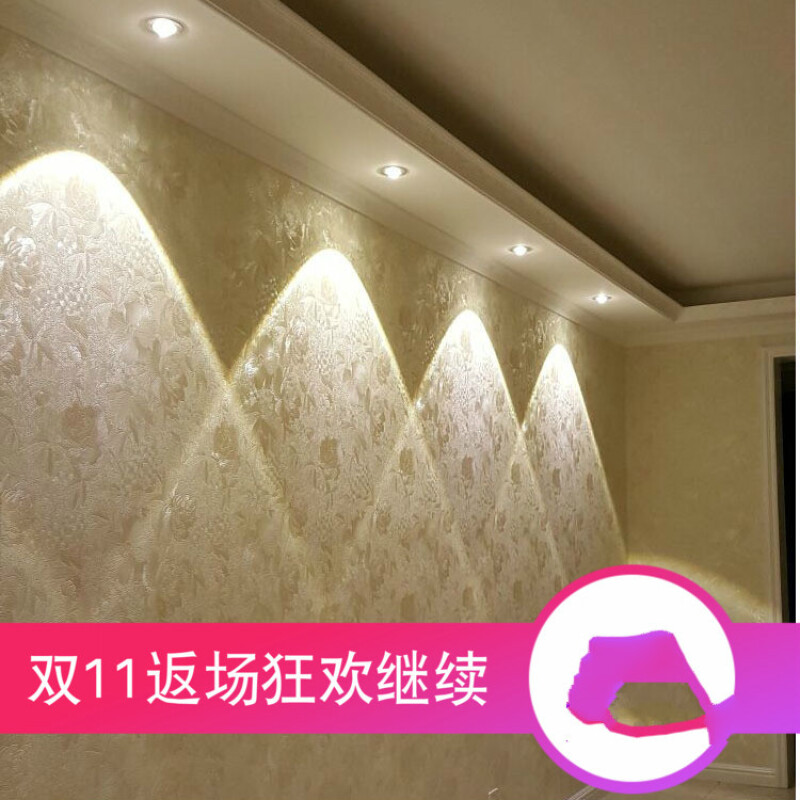 射灯射灯led天花灯嵌入式客厅LED射灯彩色电视筒灯背景墙射灯_2 象牙LED3W黄光