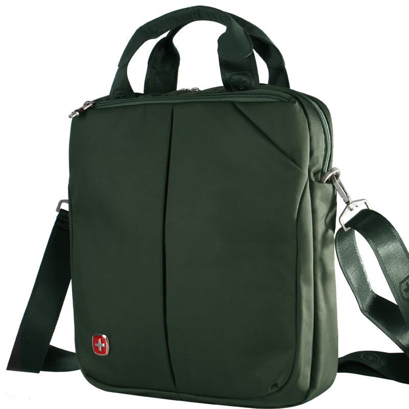 WEPLUS斜挎包 1106单肩商务公文包 灰绿色