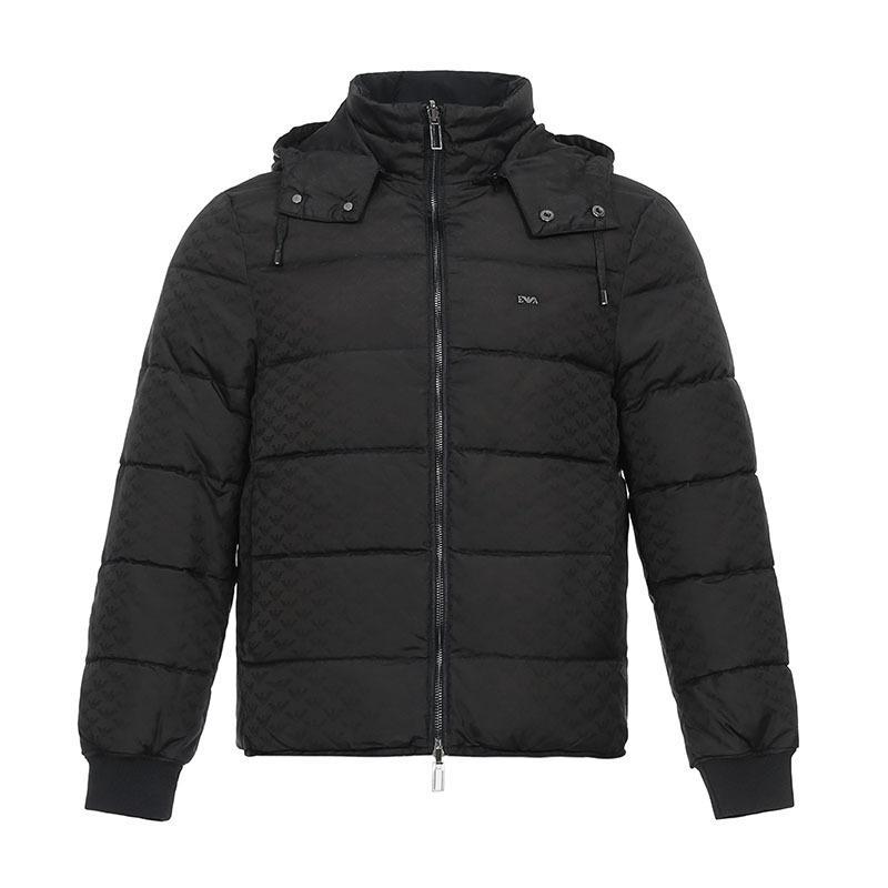 EMPORIO ARMANI 阿玛尼 男士聚酯纤维双面连帽夹克羽绒服 6Z1BQ8 1NGAZ 46 0999-黑色