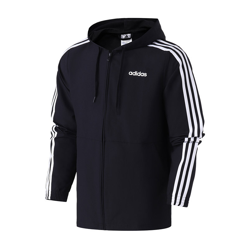 adidas男服运动夹克外套连帽开衫休闲运动服DQ3066 DQ3066黑色 S