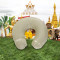 皇家梵卡（ROYAL VANKA）泰国进口天然乳胶枕头 车用旅行U型枕 午睡趴枕 护颈枕 橡胶记忆枕芯 配枕套 奶黄色U型枕28*28*10cm