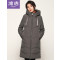 冰洁羽绒服女长款修身显瘦女士时尚冬装外套J80143042 160/84A 岩石灰8088