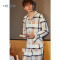 安之伴家居服套装睡袍83K5218-83K5123-83J5217 L 蓝色男款