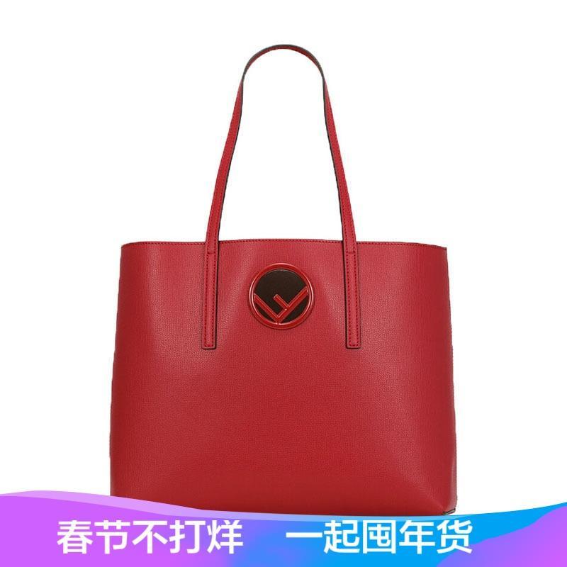 Fendi 女士牛皮购物袋手提单肩包 8BH348 A0ZG F14QR-红色