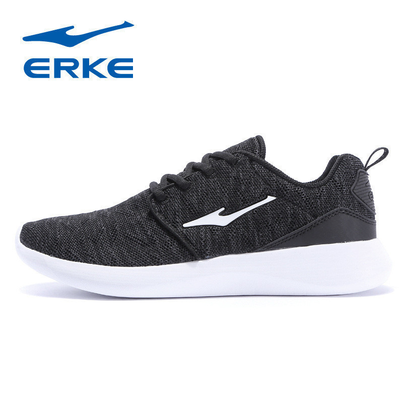 鸿星尔克（ERKE）男运动鞋子男子休闲运动鞋子防滑耐磨男跑步鞋跑鞋 正黑 43