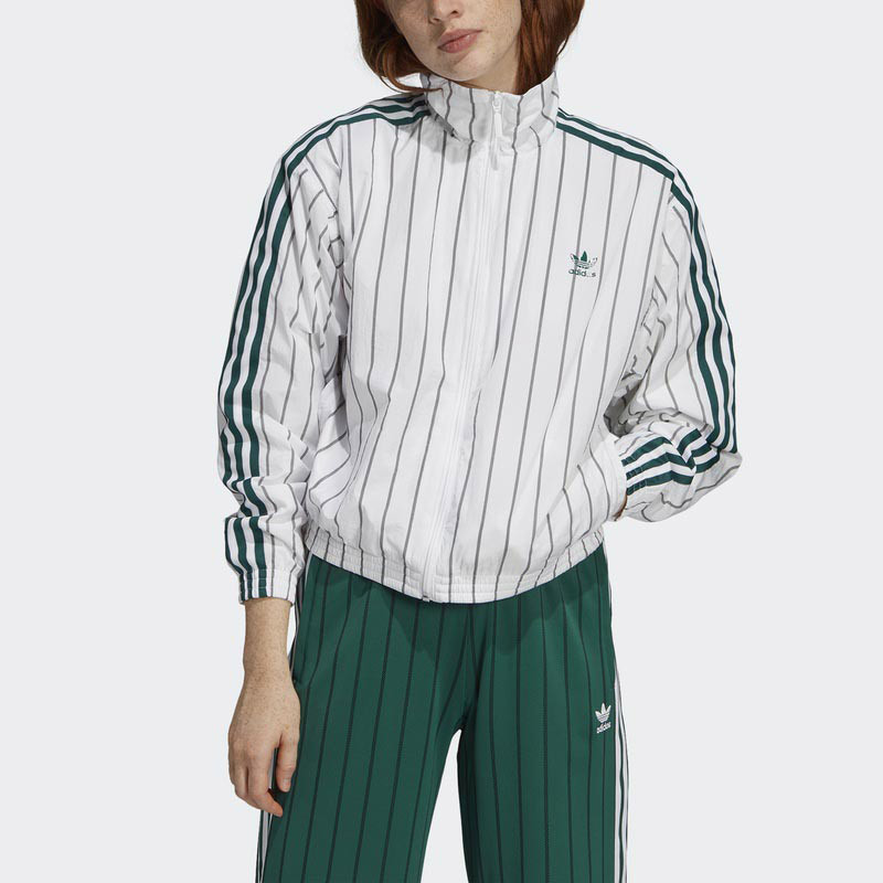 adidas阿迪达斯三叶草女装年新款防风服休闲条纹夹克DU9925. 32 DU9925白