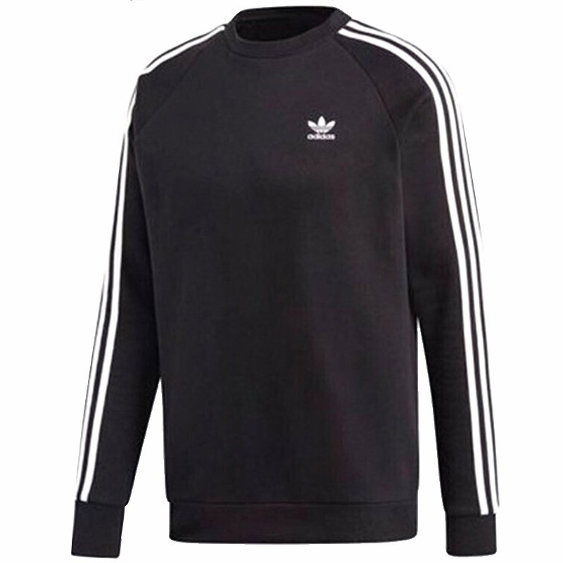 阿迪达斯三叶男装2019春季新款休闲运动短款圆领套头卫衣DV1555 M DV1555