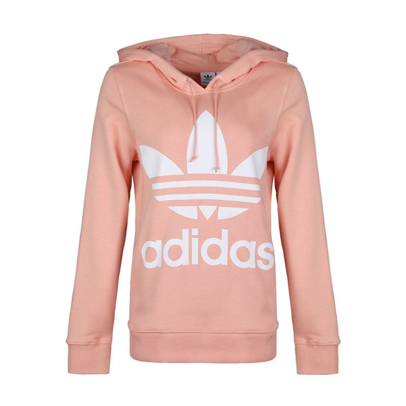 阿迪达斯三叶新款女子上衣休闲连帽运动卫衣舒适套头衫DV2560 S DV2560