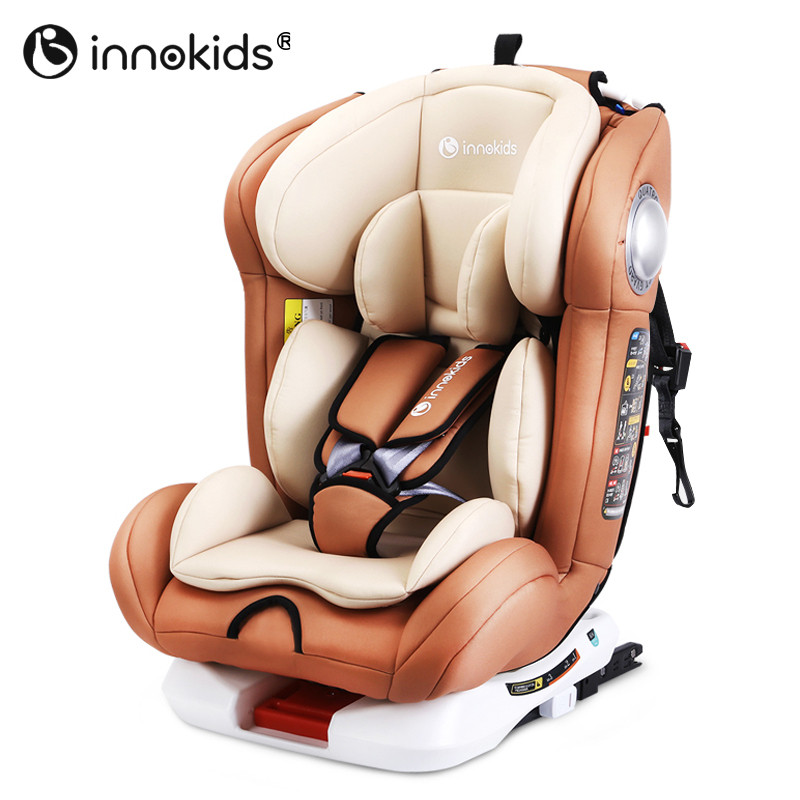 Innokids汽车儿童安全座椅ISOFIX接口 双向安装 宝宝安全座椅 0-12岁 卡其色（isofix硬接口款）