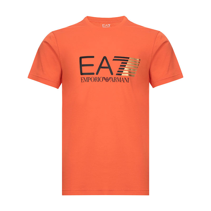 EMPORIO ARMANI EA7 阿玛尼 男士棉质圆领短袖T恤衫 3ZPT81 PJ02Z 1684-橙色LOGO图案 M