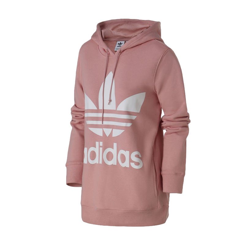 阿迪达斯三叶女子大logo连帽保暖卫衣宽松运动套头衫DH3134_7 S DH3134