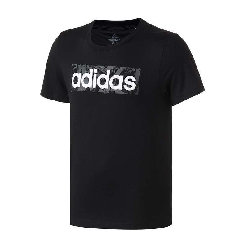 adidas男服短袖T恤新款夏季圆领休闲运动服DV3041 L DV3041黑色