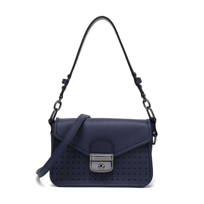 Longchamp 珑骧 女士牛皮手提单肩斜挎包 2038 883 006-海军蓝色