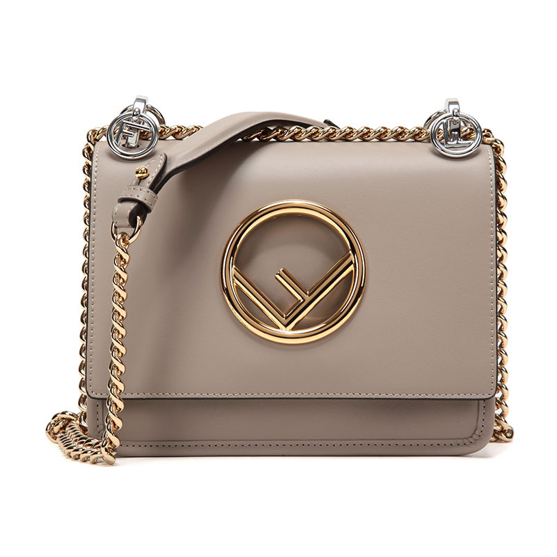 Fendi 女士KAN I系列牛皮手提单肩包 8BT286 A3QX F0E65-米灰色