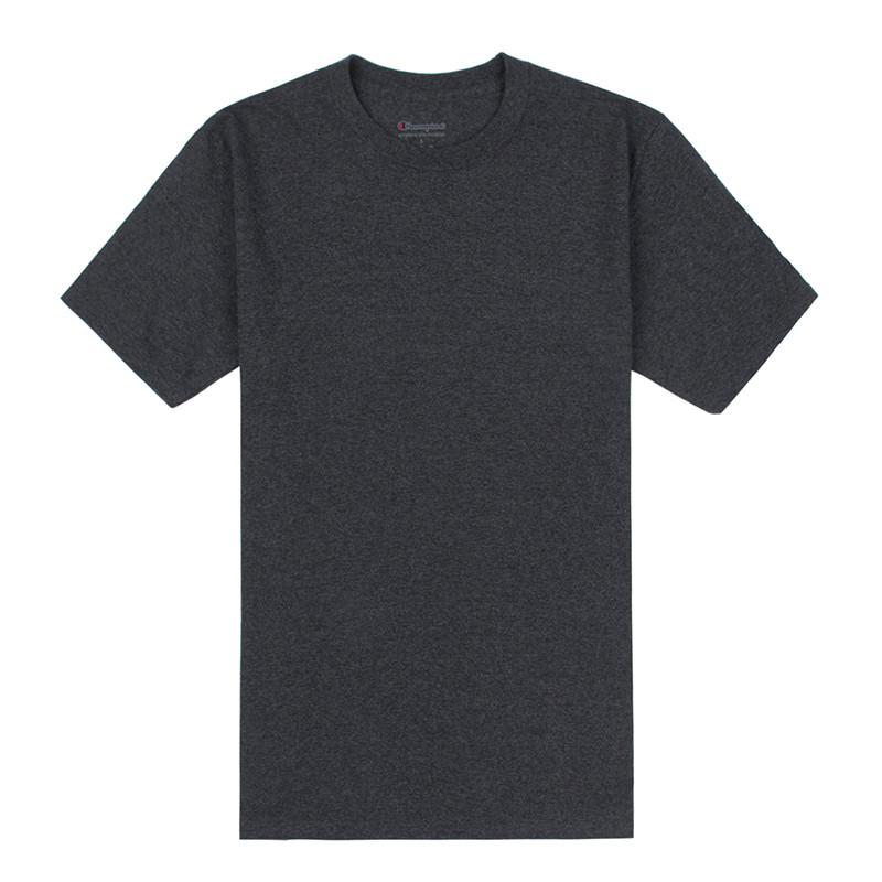 Champion 冠军美版男女明星同款袖口logo短袖T恤休闲情侣装 T425 L 碳灰