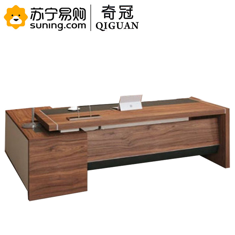 奇冠(QIGUAN) 办公桌 WH-115 经理桌 老板桌2200*2000*760 棕色