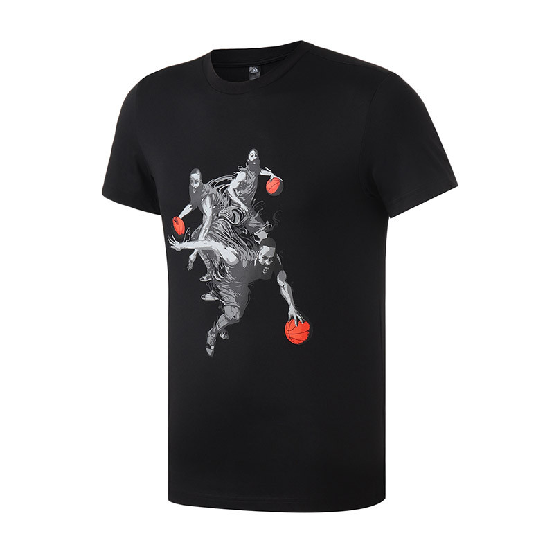 【自营】adidas男服短袖T恤哈登漫画篮球休闲运动服DZ1871 S DZ1871黑色