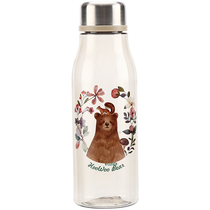 乐扣乐扣（lock&lock）森系复古水杯塑料杯 ABF678 550mL 棕色