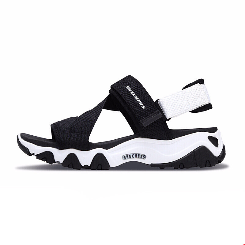 Skechers斯凯奇女鞋D’lites熊猫鞋透气低帮魔术贴时尚凉鞋凉拖88888181 浅灰色/白色/LGW 38