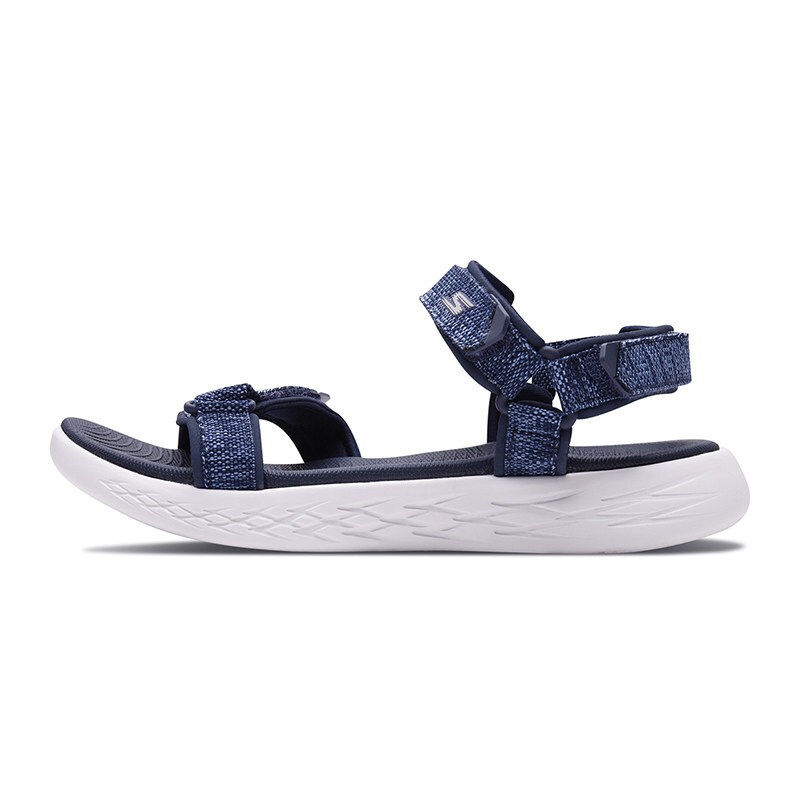 Skechers斯凯奇女鞋帆布休闲减震凉鞋时尚轻便凉鞋15315 海军蓝色/白色/NVW 39