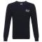 EMPORIO ARMANI EA7 阿玛尼 男士棉质V领针织衫 3XPM10 PM02Z L 0926-深蓝色