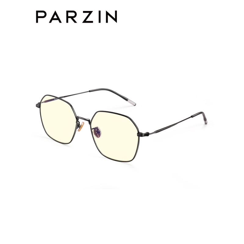 帕森(PARZIN) 防蓝光眼镜架女 宋祖儿明星同款 合金金属多边形眼镜框 男女通用 电脑护目镜15751 黑色