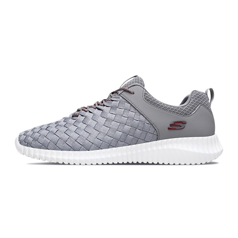Skechers斯凯奇男鞋新款编织轻质舒适运动鞋减震休闲鞋52864_1 灰色/GRY 41