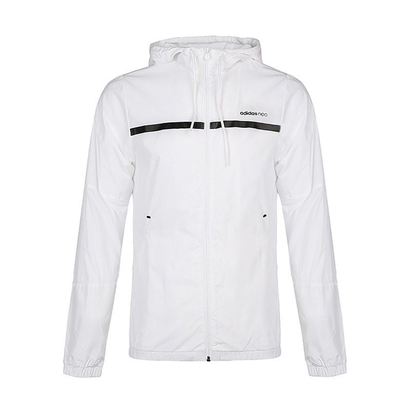 阿迪达斯男装NEO2019运动休闲防风连帽时尚梭织外套夹克DU2422 M DU2422