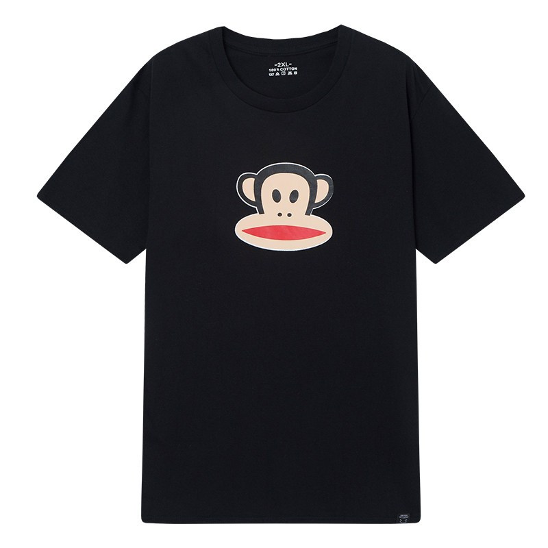 PaulFrank/大嘴猴短袖T恤男2019夏季新款宽松港风半袖打底衫上衣 XXL 黑色