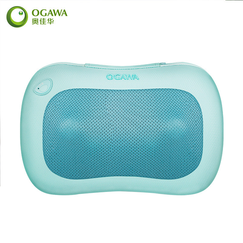 奥佳华（OGAWA）无线按摩枕 OG-2028颈椎按摩枕颈部腰部按摩按摩器家用车载颈肩按摩枕器 小方糖 充电版 蓝色