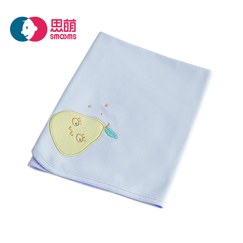 思萌SMOOMS婴儿防水可洗隔尿垫 透气防漏宝宝尿垫 儿童纯棉亲肤床垫 姨妈护理垫50*70cm 蓝色/梨子50*70cm