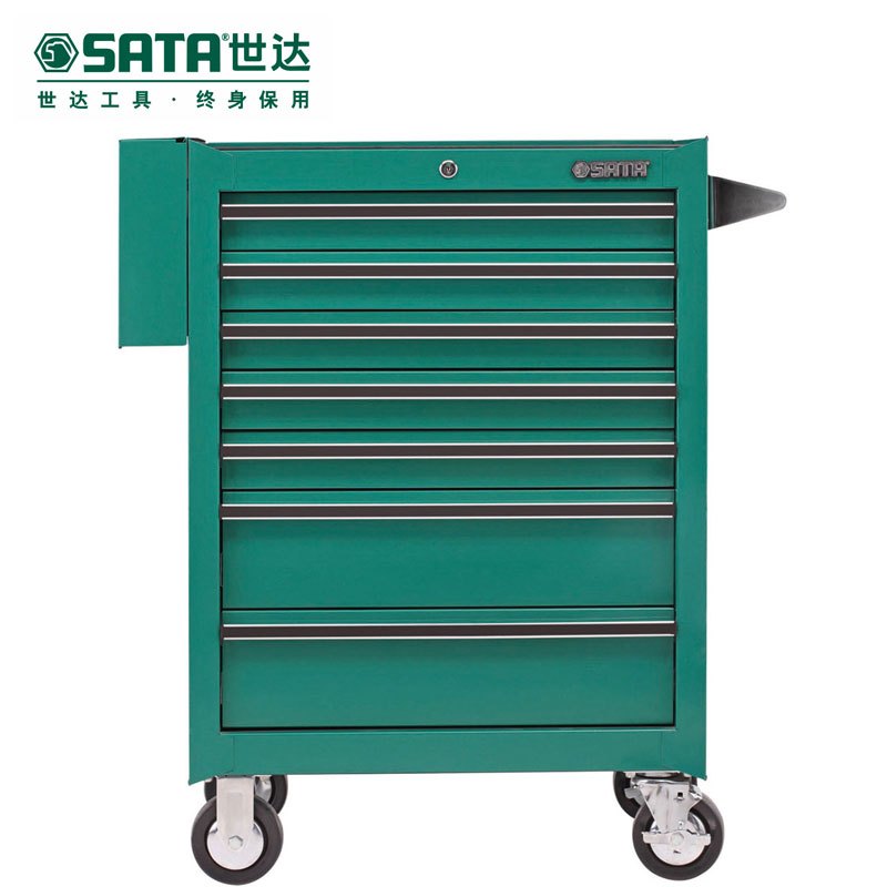 世达(SATA) 95107 7抽屉带轮工具车 679*458*1007mm （计价单位：只） 绿色