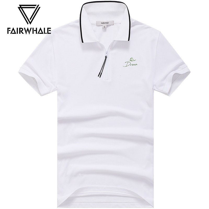 马克华菲短袖T恤男2019夏季半袖韩版翻领新款体恤衣服白色polo衫 185/XXL 本白色