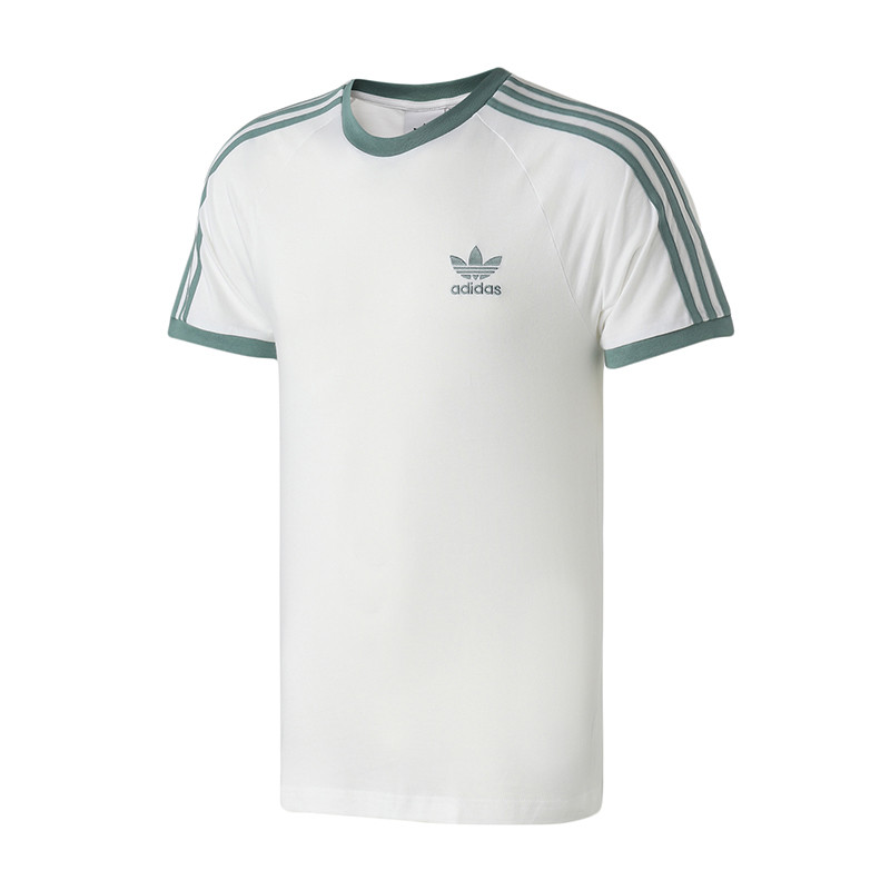 Adidas阿迪达斯三叶草男装跑步训练休闲圆领短袖T恤DV1564 XXL DY1530白+蒸汽白+青灰