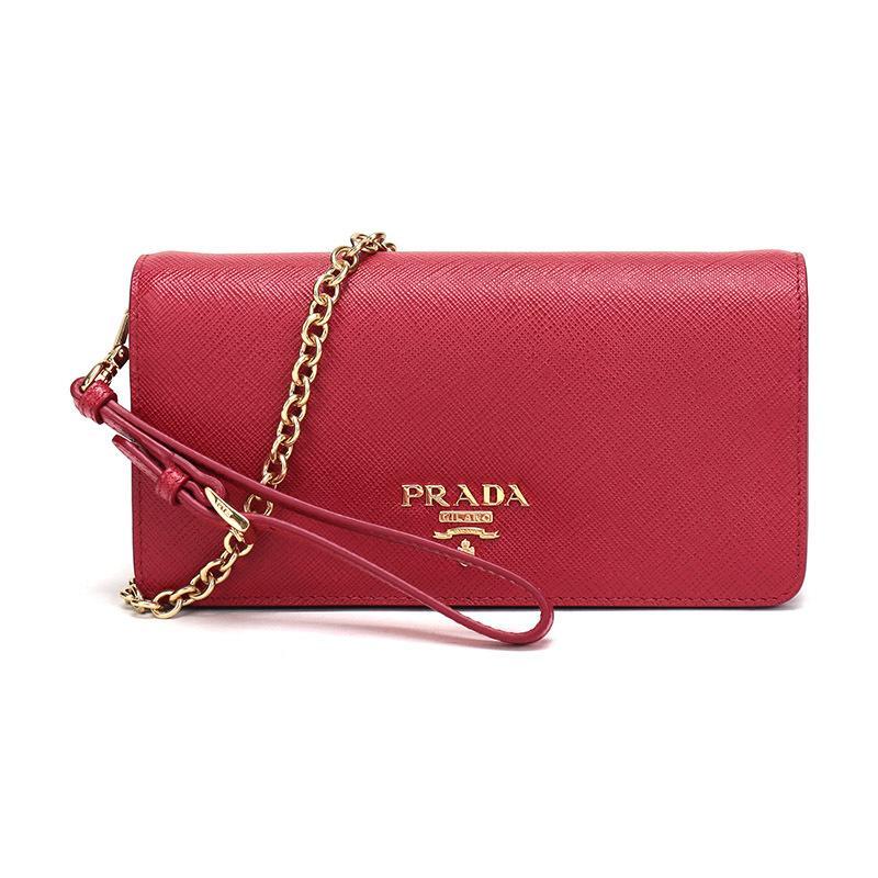 PRADA 普拉达 女士牛皮迷你单肩斜挎包手拿包 1DH029 QWA F068Z-红色