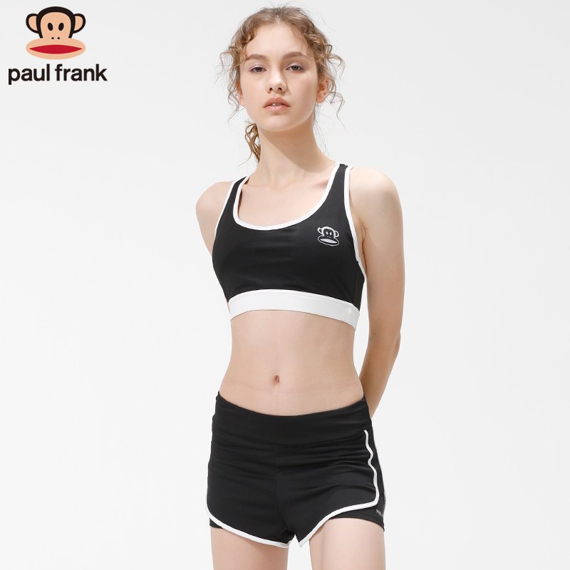PaulFrank/大嘴猴运动内衣女防震跑步聚拢定型文胸健身瑜伽背心_2 L 黑色
