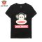 PaulFrank/大嘴猴2018夏新款宽松时尚休闲情侣短袖字母花T恤女 L 黑色