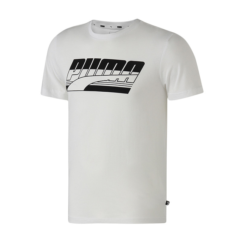 PUMA彪马男装运动服休闲服圆领大LOGO短袖T恤84463302 L 84463302彪马白