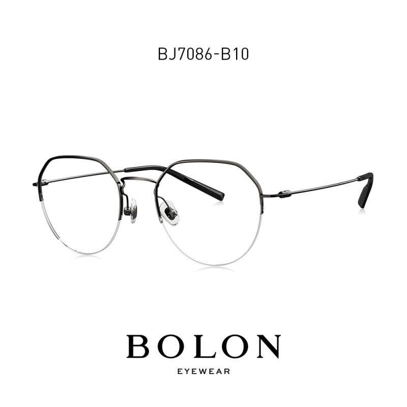 BOLON暴龙2019新品金属光学镜不规则合金近视眼镜框架潮男女BJ7086 BJ7086B10