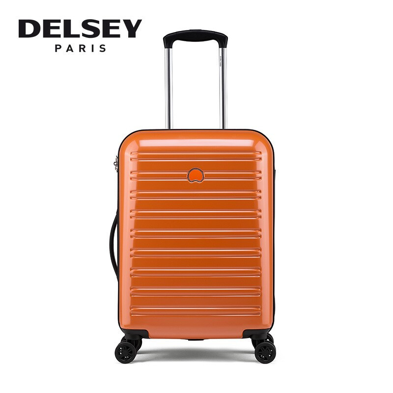 法国大使（Delsey）拉杆箱万向轮行李箱可拆内衬超轻密码箱双层防爆拉链旅行箱2038 亮泽橘色 28英寸-【ST保安拉链】